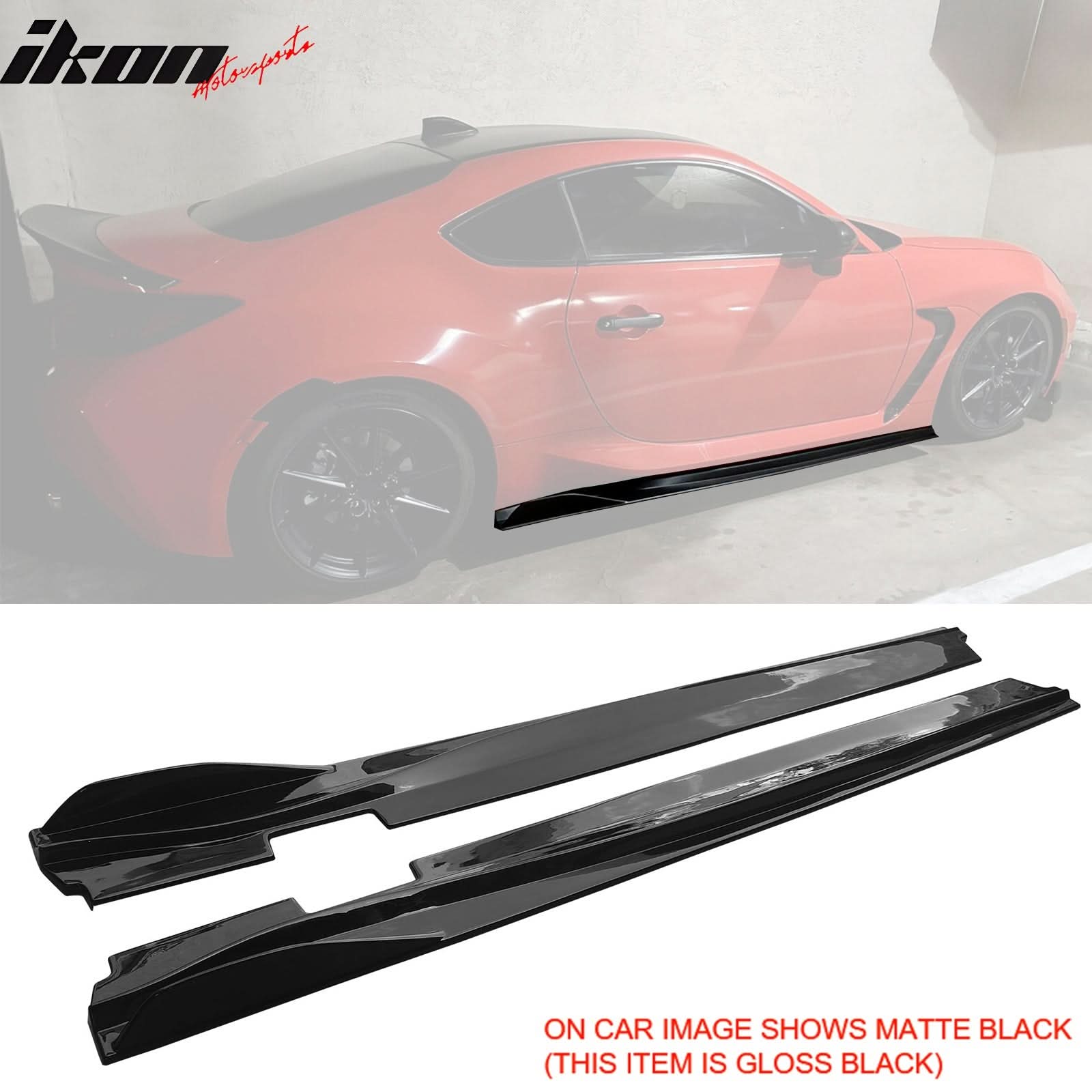 2022-2025 Toyota GR86 & Subaru BRZ IKON V2 Side Skirts Gloss Black