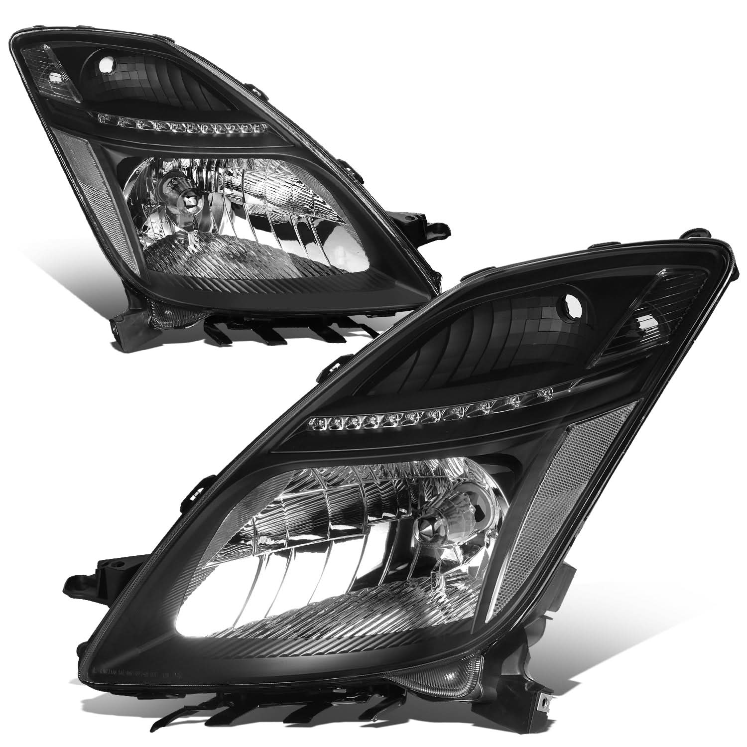 2006-2009 Toyota Prius HID Xenon Headlights Black Housing Clear