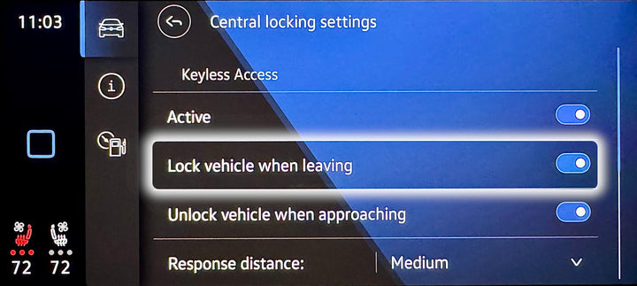 Lock When Leaving for VW MQBevo