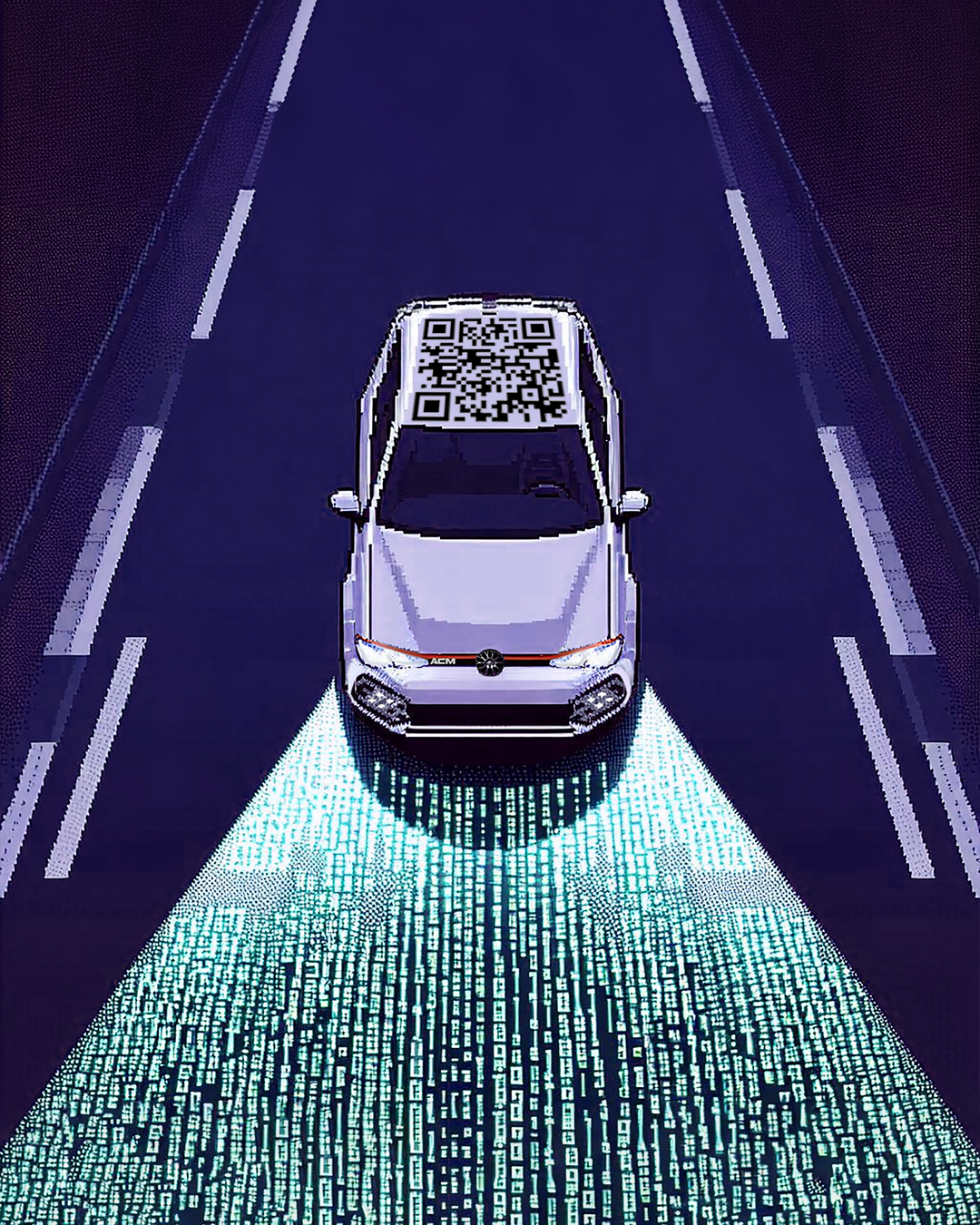 Matrix Pixels Poster - 20x16 in