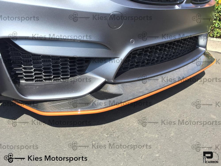 2014-2021 BMW M3 (F80) & M4 (F82 / F83) GTS Style Carbon Fiber Front Lip (Adjustable 2 Piece)