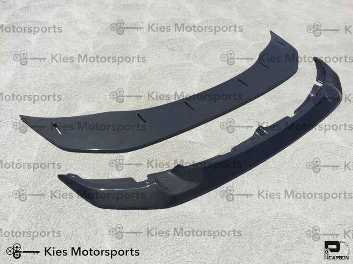 2014-2021 BMW M3 (F80) & M4 (F82 / F83) GTS Style Carbon Fiber Front Lip (Adjustable 2 Piece)