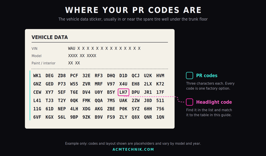 How to Find Your Audi PR Codes (and Which Headlights You Have)
