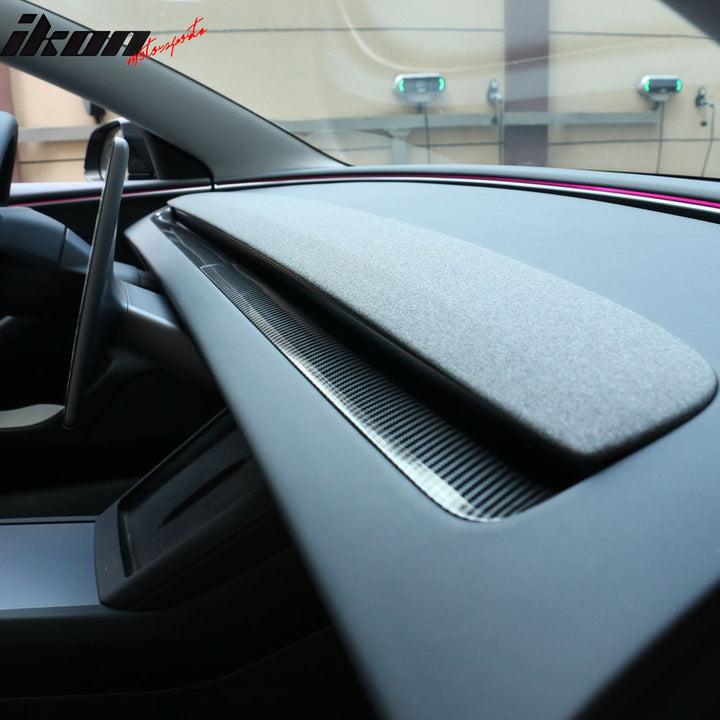 2024-2025 Tesla Model 3 Carbon Fiber Print Dashboard Wrap Cover ABS