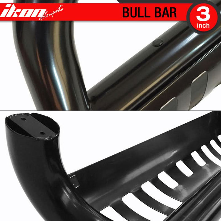2007-2014 Silverado Sierra 2500 3500HD 3" Tublar Black Bull Bar Steel