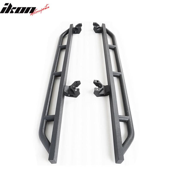 2007-2018 Jeep Wrangler JK Textured  Iron Steel Black Side Step Bars