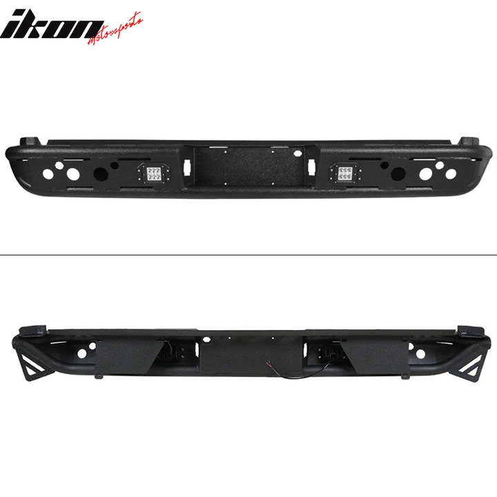 2015-2022 Ford F150 Textured Black Rear Bumper Guard LED Lights Lamp