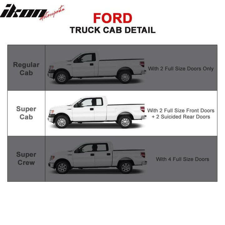 Fits 15-22 F150 Super Cab 4in Oval Black Curved Running Boards