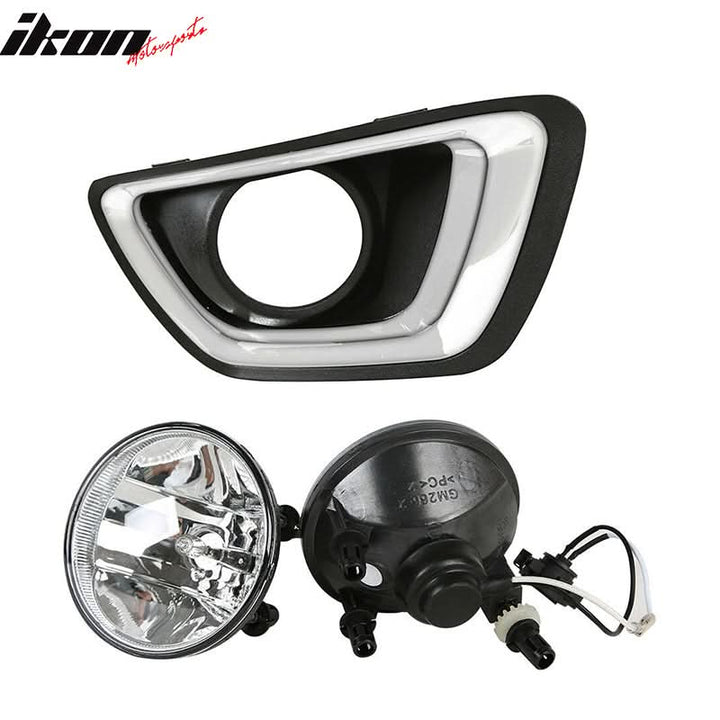 2015-2022 Chevy Colorado GMC Canyon Black Fog Lights Lamps ABS Pair