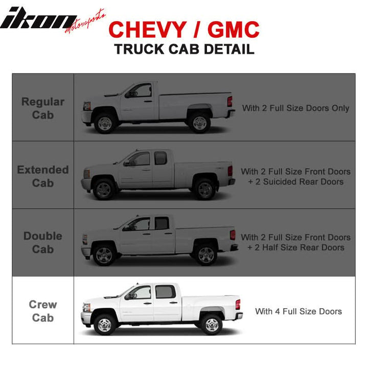 2007-2018 Chevy Silverado GMC Sierra 1500 Crew Cab 6" Running Boards