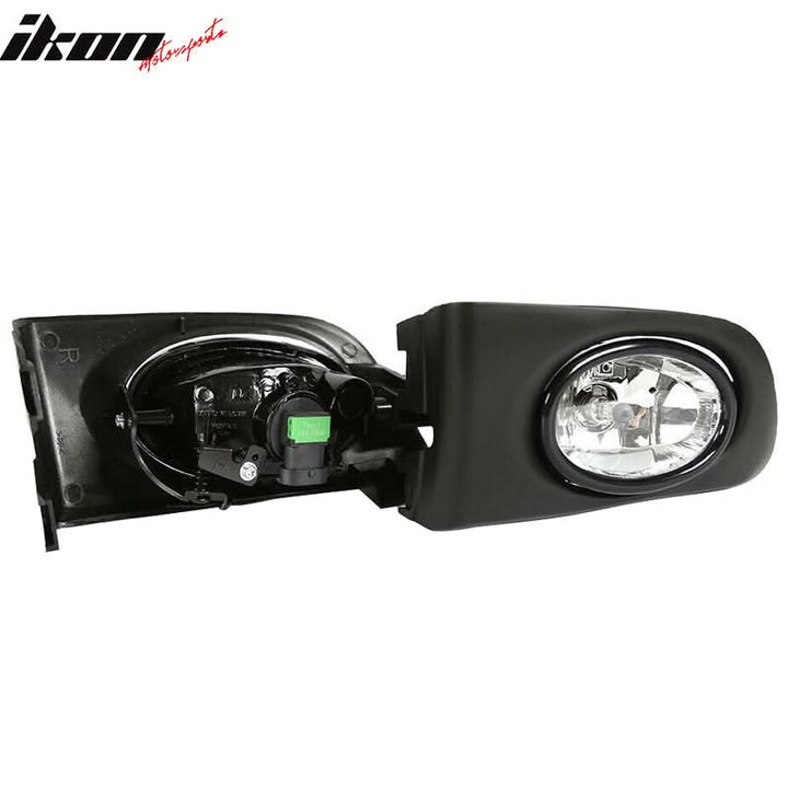 2001-2003 Honda Civic Black Housing Clear Lens Fog Lights Lamp Pair