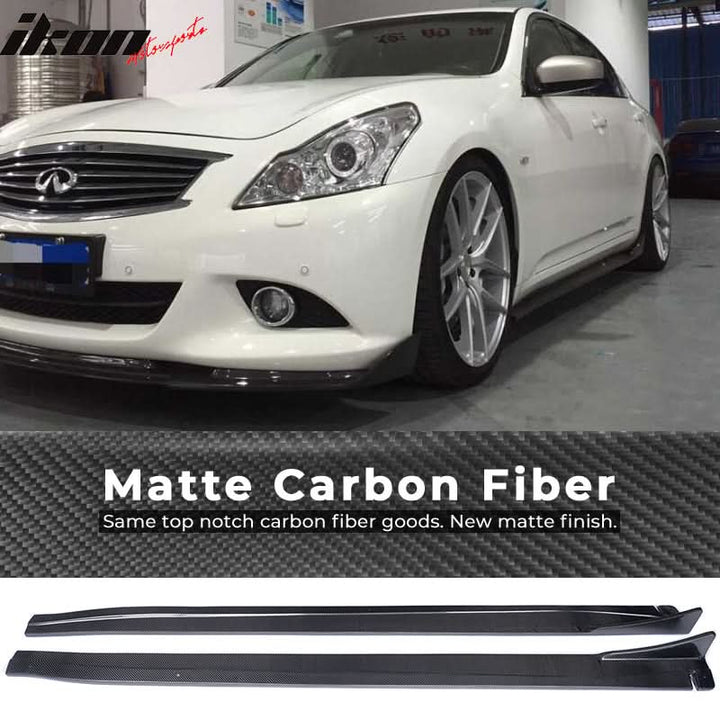 2010-2013 Infiniti G37 V36 JC Style Side Skirts Extension Carbon Fiber