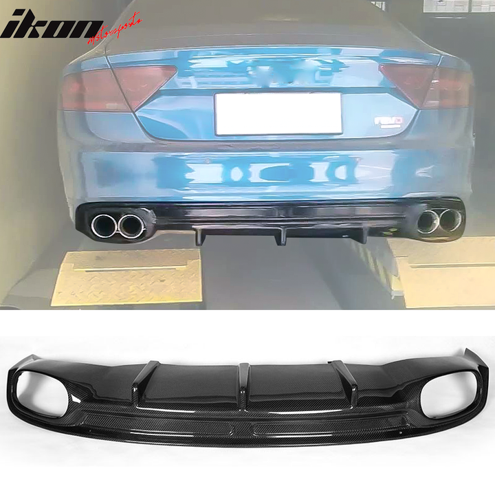 2012-2014 Audi A7 S Line OE Style Rear Bumper Diffuser Carbon Fiber