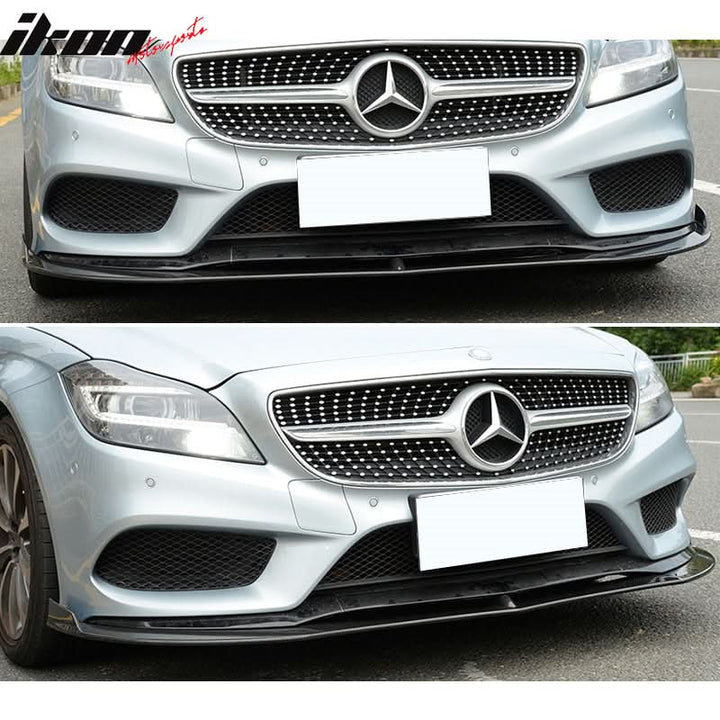 2015-2018 Benz CLS Class W218 JC Style Front Bumper Lip Carbon Fiber