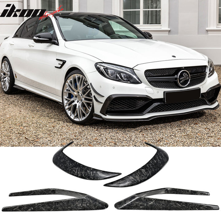 2015-2018 Bnez C-Class W205 Front + Rear Side Vents Spoiler Forged CF