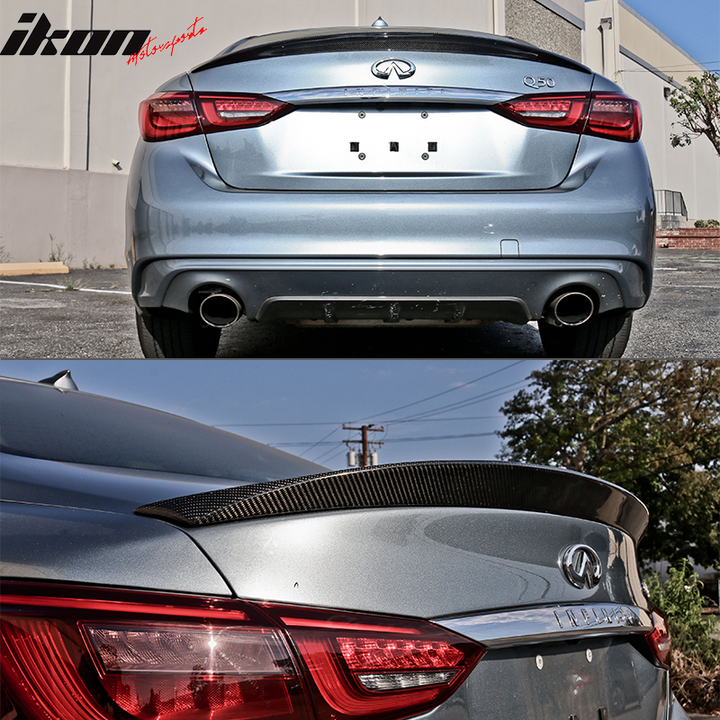 2014-2022 Infiniti Q50 V37 OE Style Trunk Spoiler Lip Carbon Fiber FRP