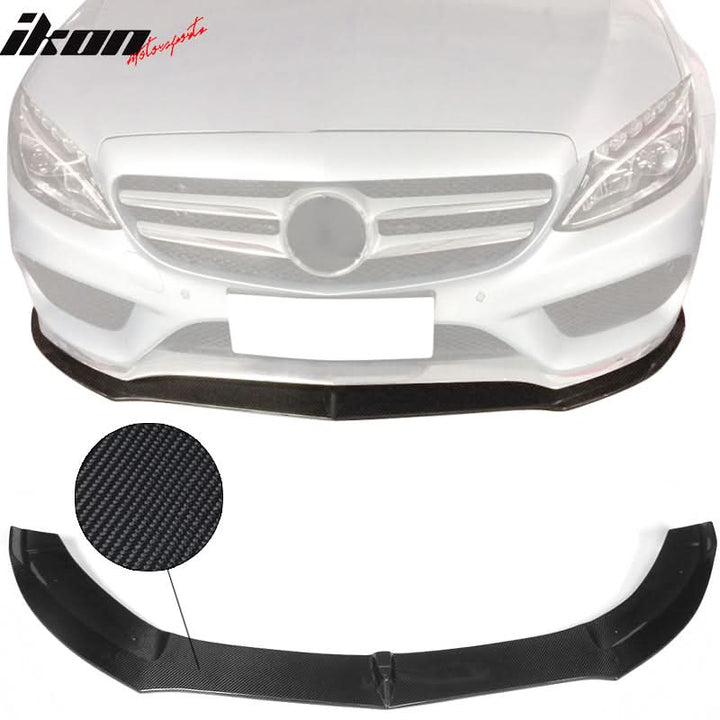2015-2018 Benz W205 C Class PSM Style Front Bumper Lip Carbon Fiber