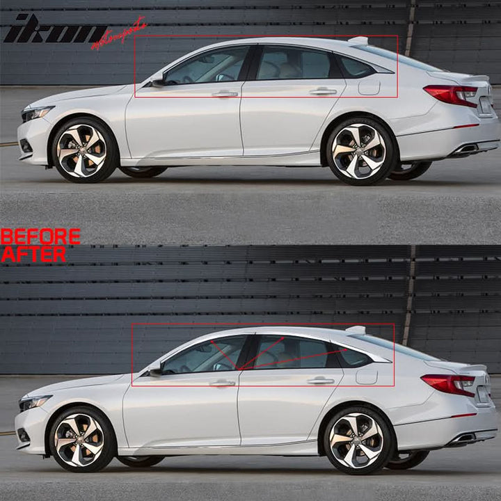 2018-2022 Honda Accord  White Window Trim Chrome Delete Vinyl Kit