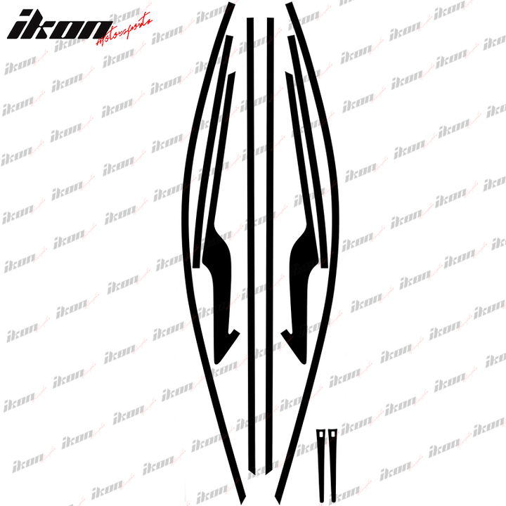 2017-2019 Infiniti Q60 Coupe Gloss Black Window Trim Chrome Delete Kit