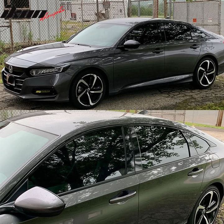 2018-2022 Honda Accord Gloss Black Window Trim Chrome Delete Vinyl Kit