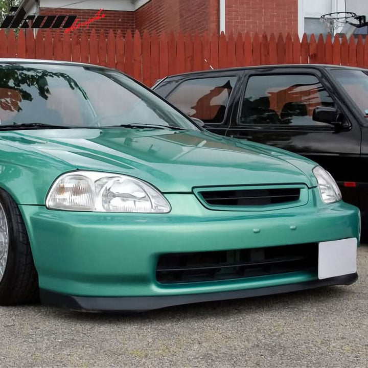 1996-1998 Honda Civic SIR Style Unpainted Black Front Bumper Lip PU