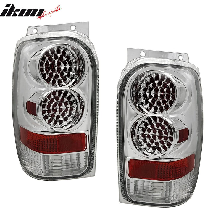 1998-2001 Explorer Chrome Clear Lens LED Tail Lights Rear Brake Lamps
