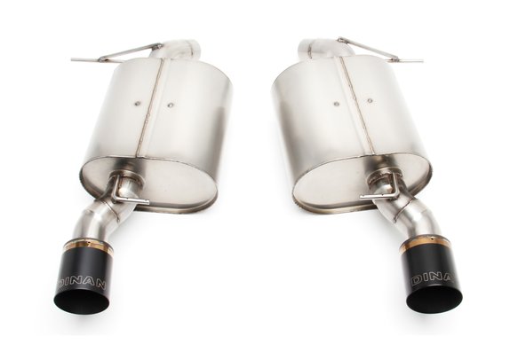 Dinan Free Flow Axle-Back Exhaust - 2007-2011 BMW 335i/335xi Stainless Steel - Black Tips - E90