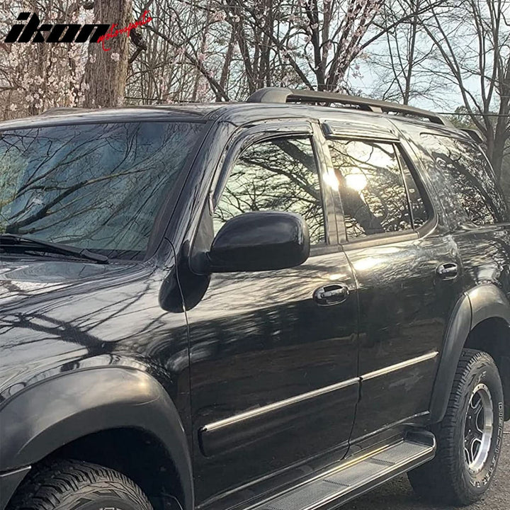 2001-2007 Toyota Sequoia Tape on Visor Windows Rain Guard Acrylic 4PC
