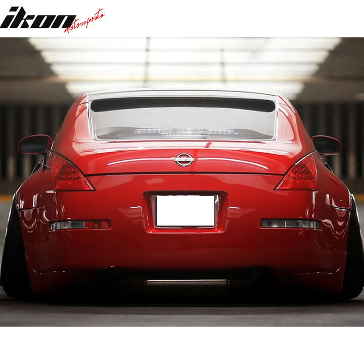 2003-2008 Nissan 350Z RS Style Roof Spoiler Wing Unpainted Black ABS