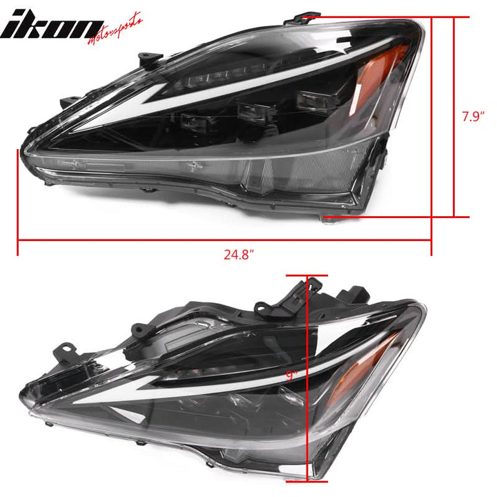 2006-2013 Lexus IS250 IS350 IS-F F Sport Style Black LED Headlights