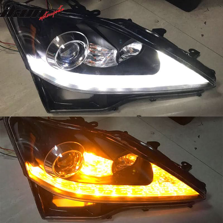2006-2014 Lexus IS250 IS350 IS-F Facelift Style Headlights - Black