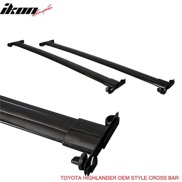 Fits 08-13 Highlander OE Black Roof Rack+Cross Bar Kit Luggage Carrier