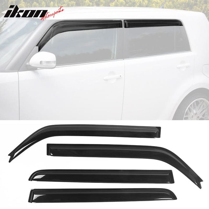 2008-2015 Scion xB Window Visor Slim Style Smoke Tinted Acrylic