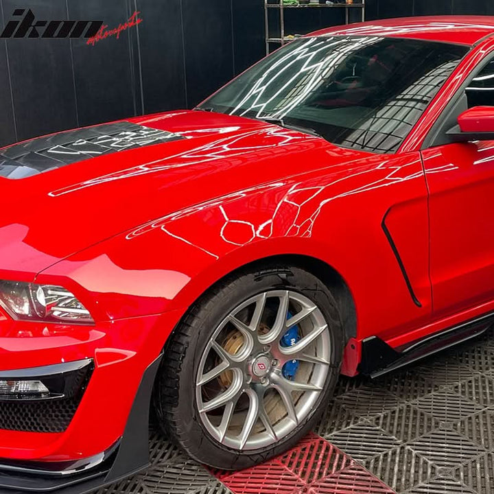 2010-2014 Ford Mustang GT350 Style Unpainted Black Side Fender Steel