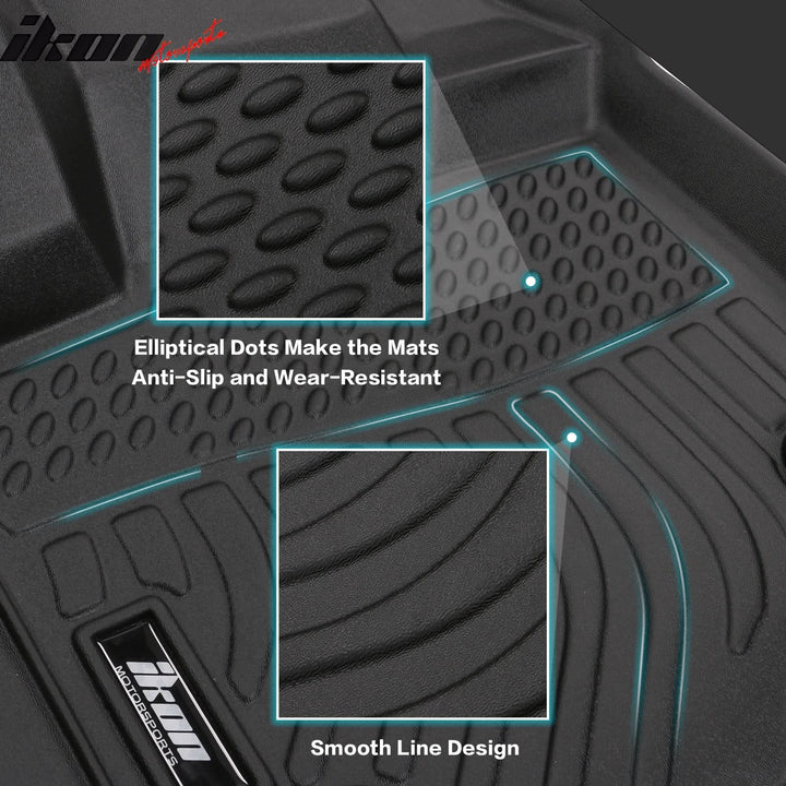 2012-2024 Ram 1500/2500/3500 Crew Cab 3D Floor Mats Carpets Liner TPE