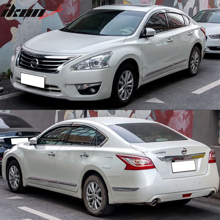 2013-2018 Nissan Altima Polycarbonate Window Visors W/ Chrome Trim 4PC
