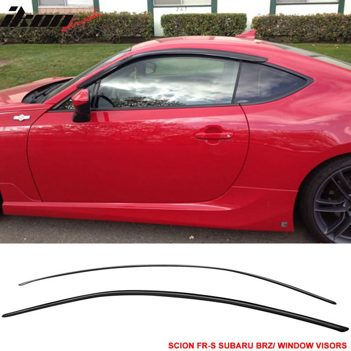 2013-2020 Subaru BRZ Toyota 86 Smoke Tinted Window Visor Acrylic 2PCS