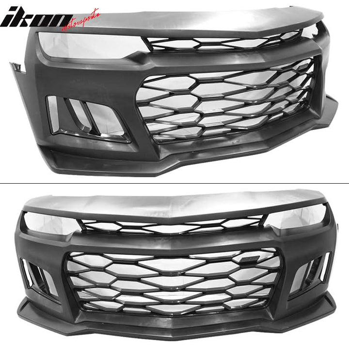 2014-2015 Chevy Camaro ZL1 Style Unpainted Black Front Bumper Cover PP