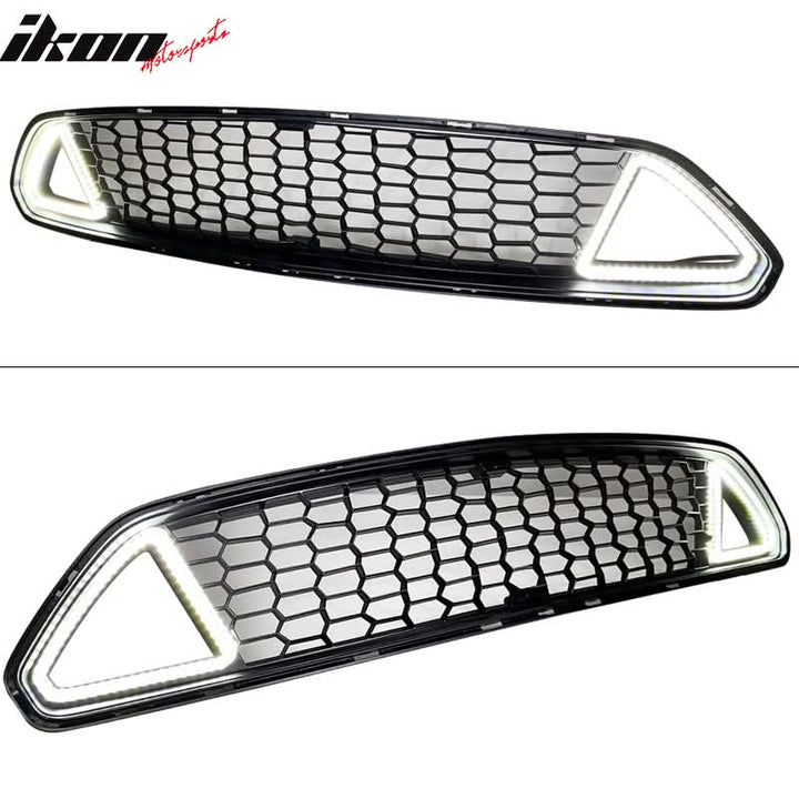 2015-2017 Ford Mustang Unpainted Front Hood Upper Grille w/ LED Lights