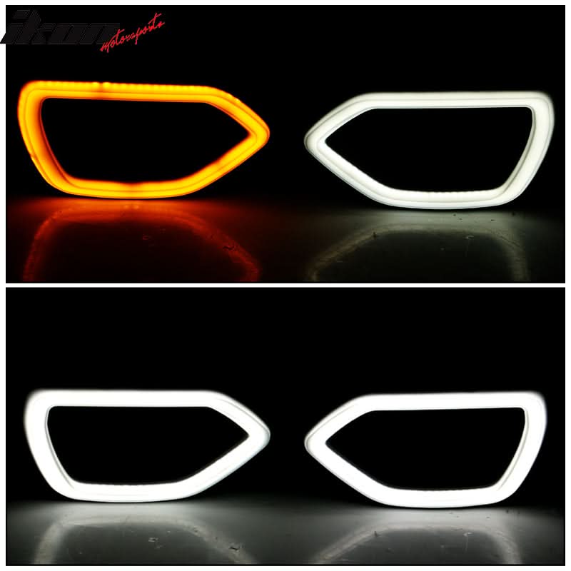 2015-2023 Dodge Charger SRT Style Black Upper Lower Grille LED Lights