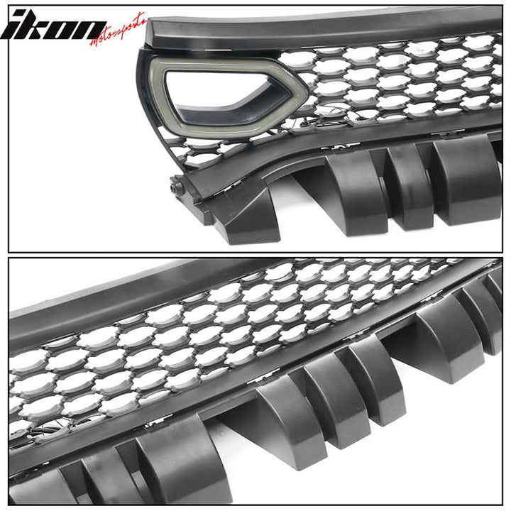 2015-2023 Dodge Charger SRT Style Black Upper Lower Grille LED Lights