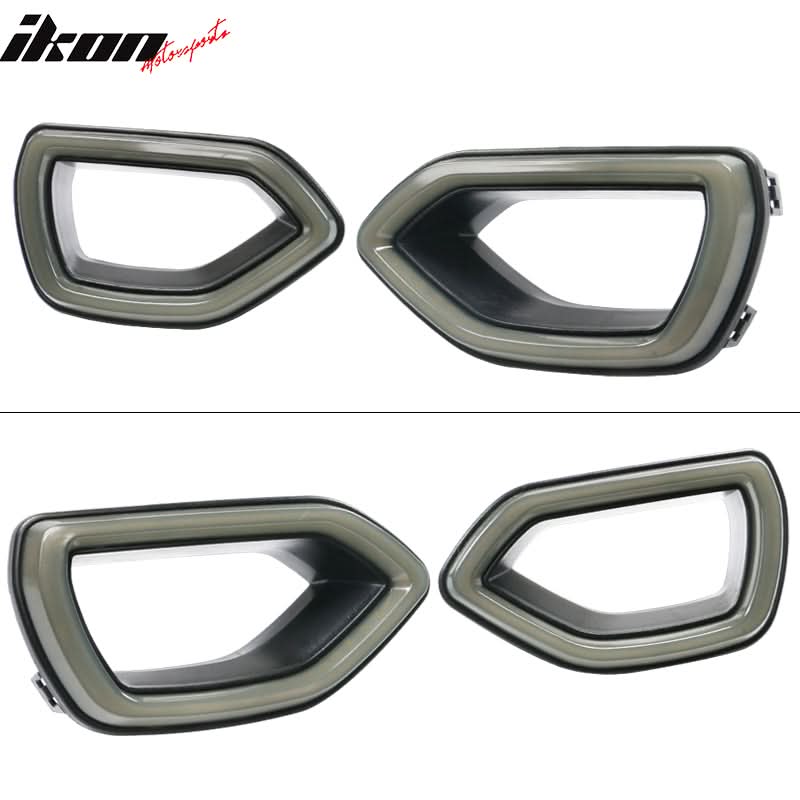 2015-2023 Dodge Charger SRT Style Black Upper Lower Grille LED Lights