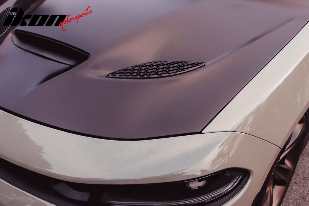 2015-2023 Dodge Charger SRT Style Car Hood Scoop Vent Black Aluminum