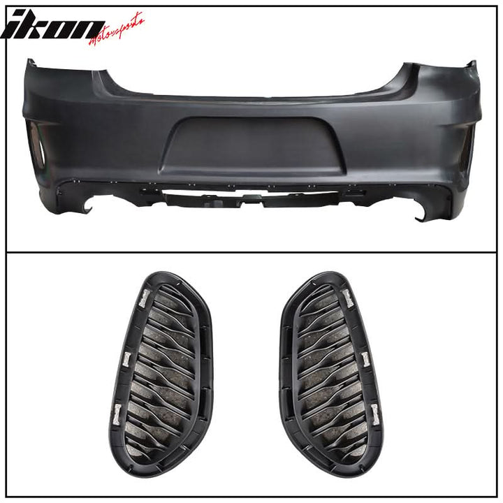 2015-2023 Dodge Charger IKON Matte Black Rear Bumper Cover Diffuer PP