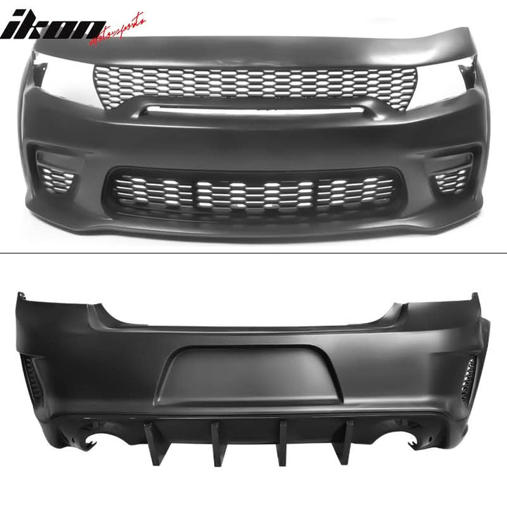 2015-2023 Dodge Charger Widebody Gloss Whole Bumper Kits Diffuser PP