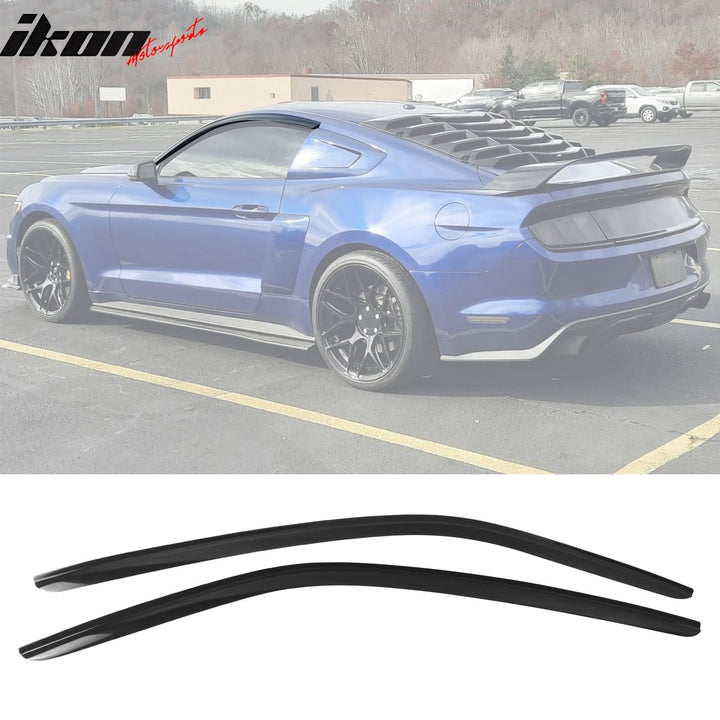 2015-2024 Ford Mustang Coupe Window Visors Slim Smoke Tinted  Acrylic