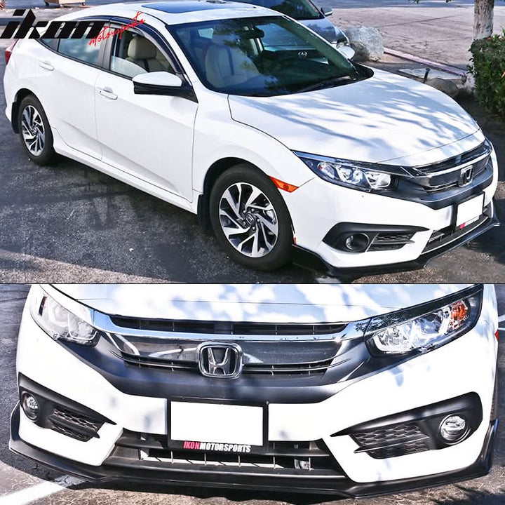 2016-2018 Honda Civic 10th Non-Si Type R Front Bumper Lip Spoiler PU