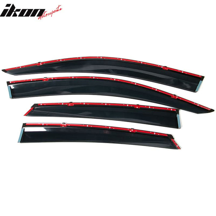 2016-2021 Honda Civic OE/Factory Style Window Visors w/ Chrome Trim PC