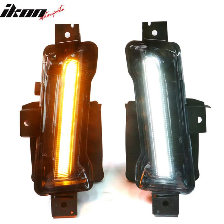 2016-2024 Chevy Camaro Clear Fog Lights w/ Amber Switchback Signal ABS