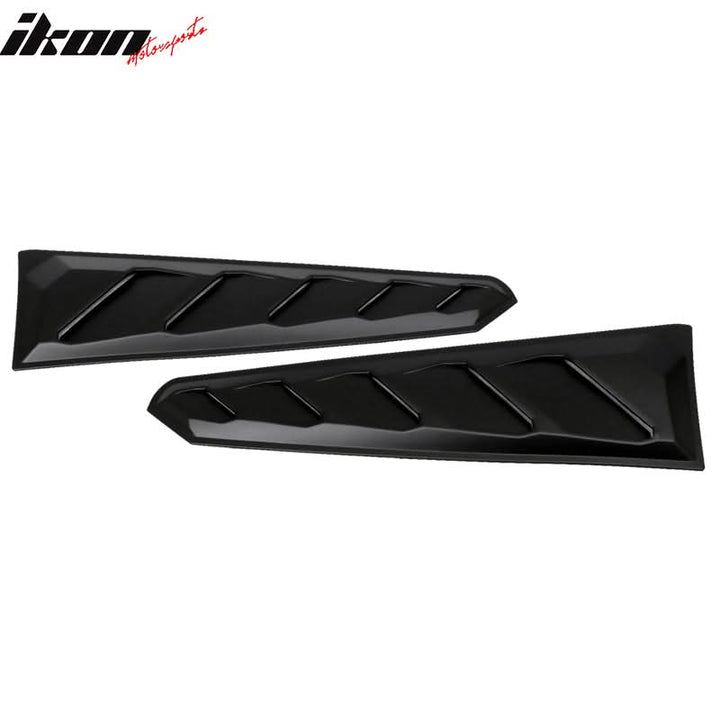 2016-2024 Chevy Camaro Black Rear Window Louvers Pair ABS